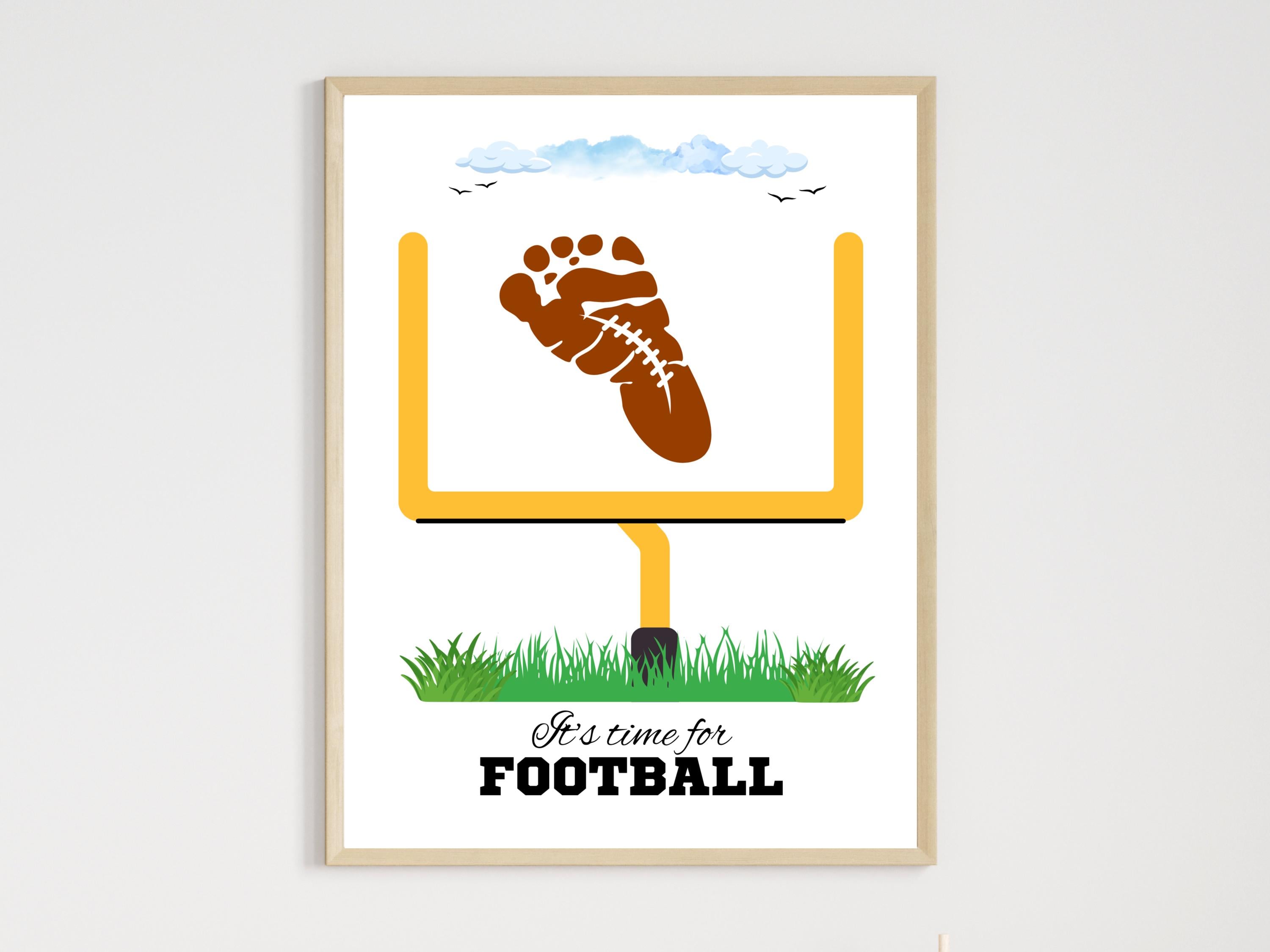 Football Footprint Craft Printable for Kids, DIY Sports Wall Art…