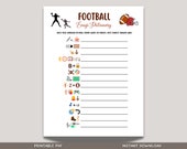 Football Emoji Pictionary Game Printable, Football Party Game, Office Party Game, Activity For Kids and Adults, Classroom Games