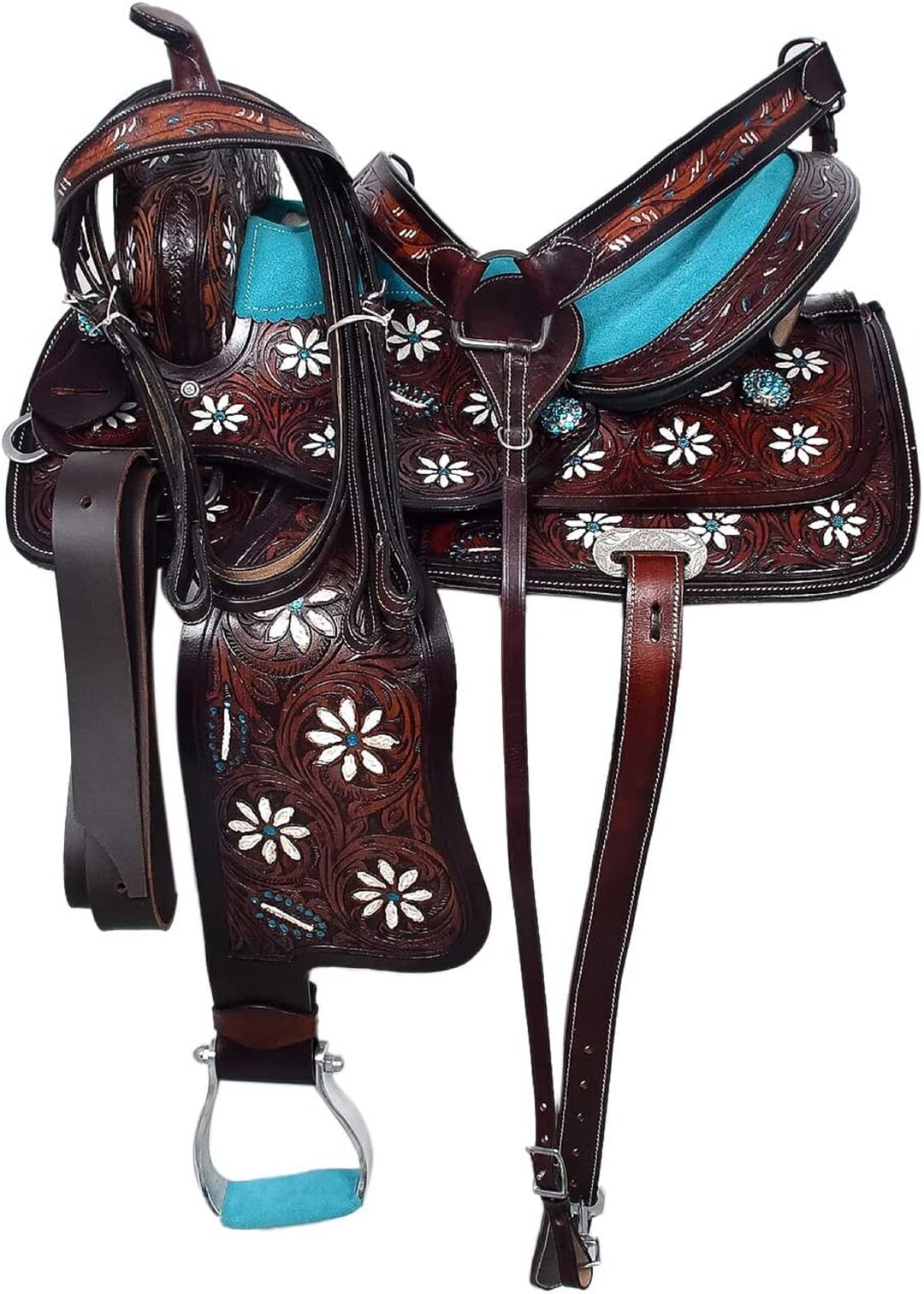 Western Barrel Racing Horse Show Saddle Cross Tooled Tack Set Etsy