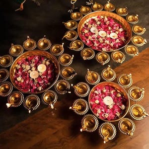 Urli Bowl Diwali Urli decoration Diwali housewarming Table decor 12,14 and 16 inch