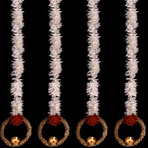 Gajra Jasmine Flower Garland with T light holder for Indian wedding decoration ,Temple Decoration,Stage Decoration Haldi Decor hanging