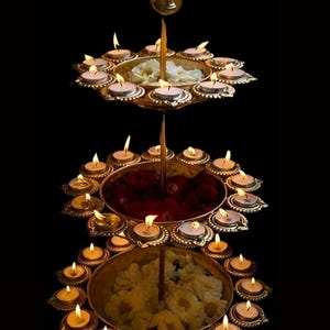 A Stunning Fusion of : Elegant Lotus 3-Layer Urli for Home Decor and Pooja