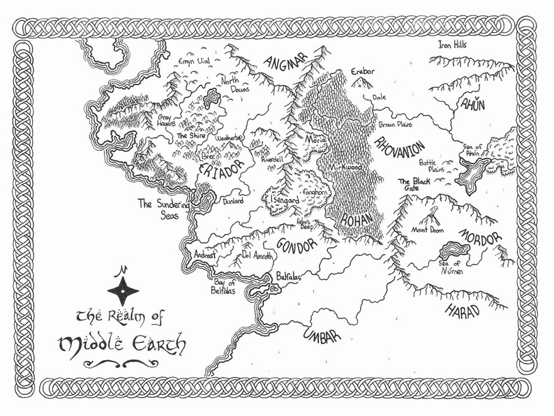 Large Custom Fantasy Map - Tolkien Style - Dungeon and Dragons World ...