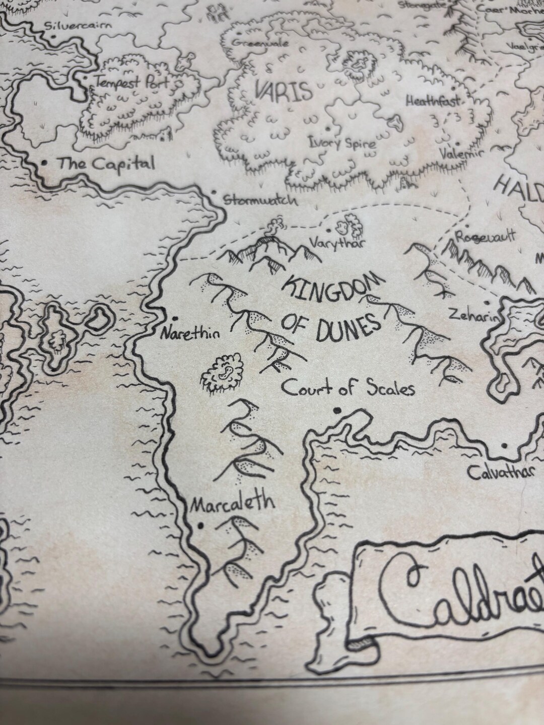 Large Custom Fantasy Map - Tolkien Style - Dungeon and Dragons World ...