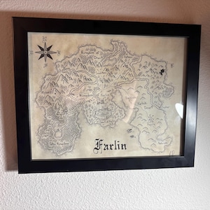 Custom fantasy map - Tolkien style map - dungeon and dragons world map - custom book map - wall art gift ideas |Books, movies, games, TRPGs|