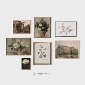 Neutral Art Print Set, Printable, French Country Gallery Wall Set, Vintage Country Art Print Set, Cottage Decor, Digital Download