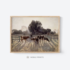 Farmhouse Wall Decor, Printable, Cow Print, Farm Animal Print, Vintage Gift, Digital Download