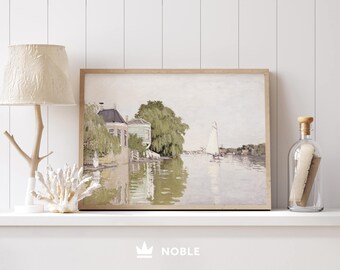 Vintage Sailboat Print, Printable, Sailboat Oil Painting, Ocean Wall Art, Seacoast Painting, Sailboat Wall Art, Digital Download SC36