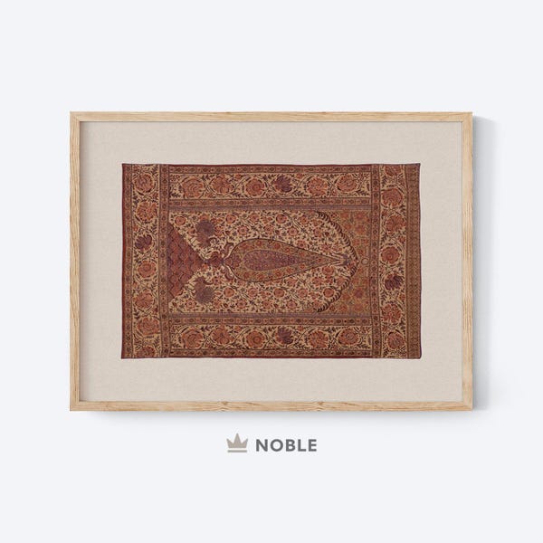 Vintage textielkunst, afdrukbaar, vloerkleedpatroon muurafdruk, rood tapijt, digitale download