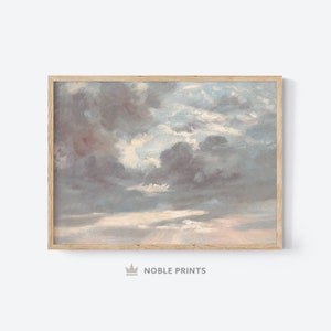 Cloud Oil Painting, Printable, Vintage Wall Art, Digital Download
