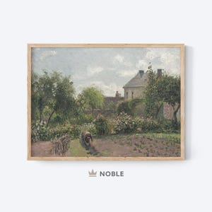 French Garden Painting, Printable, Digital Download
