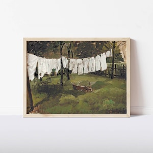 Laundry Room Art, Printable, Vintage Farmhouse Decor Painting, Digital Download