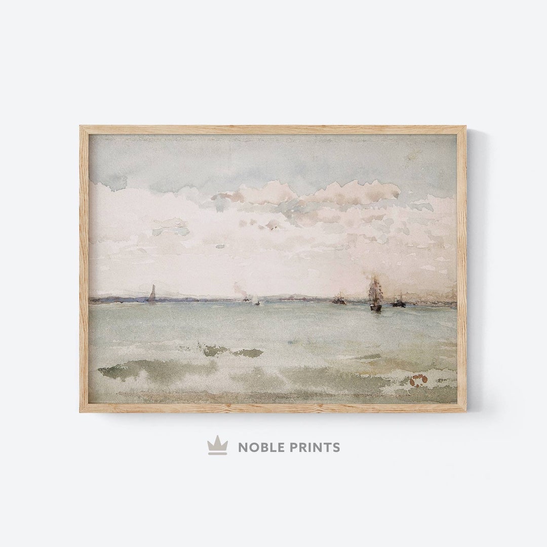Vintage Ocean Wall Art, Printable, Beach Art, Vintage Seascape, Ocean ...