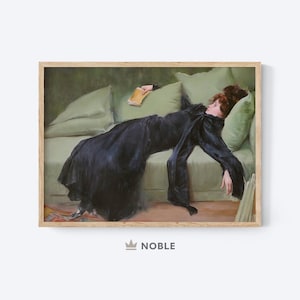 Victorian Female Figure Print, Printable, Jove Decadent, Ramon Casas, After the Dance, Antique Aesthetic Painting, Cottagecore Print