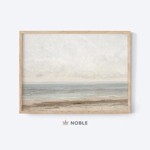 Minimalist Beach Painting, Beach House Wall Art, Neutral Wall Art, Coastal Wall Art, Digital Instant Download, Muted Landscape Print SC47