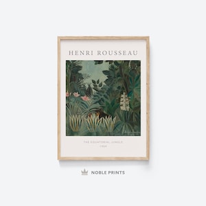 Henri Rousseau Print, Der äquatoriale Dschungel, druckbar, Kunstwerk Print, Ausstellung Wandkunst, Tier Art Print, modernes Dekor, digitaler Download
