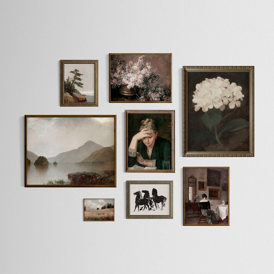Moody Gallery Wall Set, Digital Downloads, Dark Academia Aesthetic