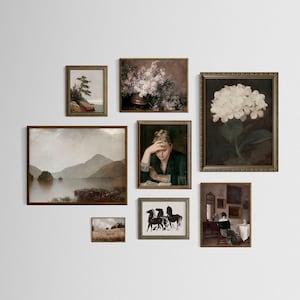 Moody Gallery Wall Set, Digital Downloads, Dark Academia Aesthetic, Antique Prints