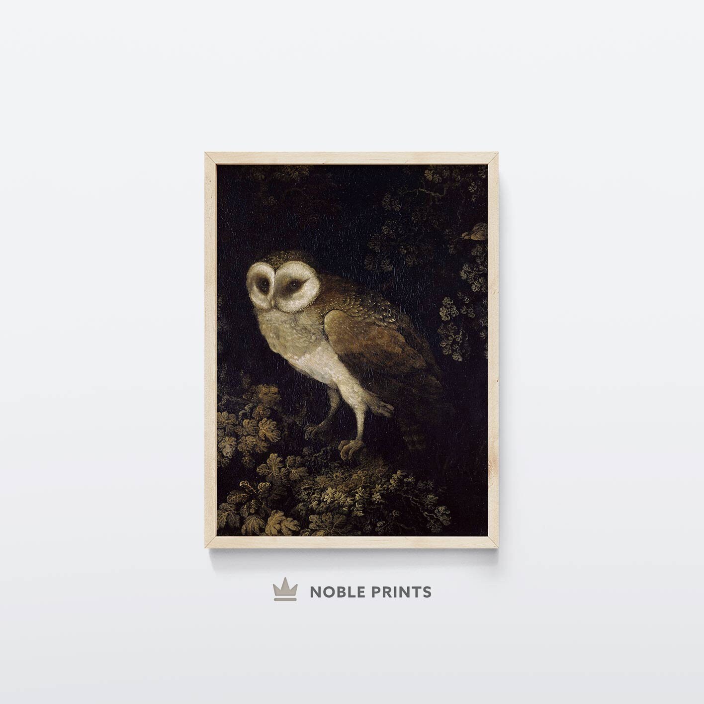 Antique Owl Painting, Printable, Dark Academia Decor, Gothic Wall Art ...