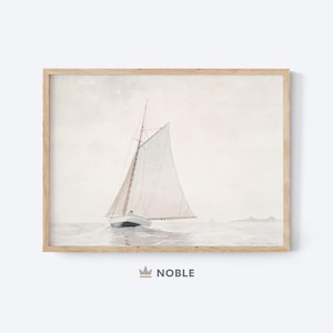 Sailboat Watercolor Painting, Printable, Sailing Print, Sailboat Print, Coastal Vintage Art, Nautical Painting, Digital Download SC26