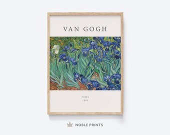 Vincent van Gogh, Irisar, Utskrivbar, Färgglad Konst, Reproduktionskonsttryck, Utskrivbar Väggkonst, Vincent van Gogh-tryck, Digital Nedladdning