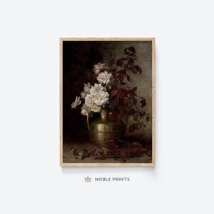 Pintura al óleo botánica de Melodías, Arte mural floral vintage, Estampado floral de Melodías, Decoración de casa de campo, Descarga de arte mural digital, Imprimible