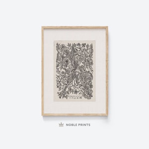 Vintage Textile Design, Printable, Minimalist Wall Art, Ornate Sketch Art Drawing, Etching, Neutral Wall Art, Digital Printable Download