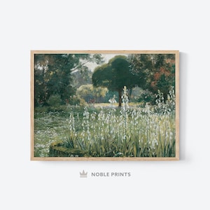 Antique Landscape Painting, Printable, Cottage Decor, Vintage Print, Landscape Print, Digital Download