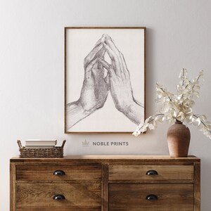 Vintage Hand Drawing, Printable Art, Sketch of Hands, Antique Sketch ...