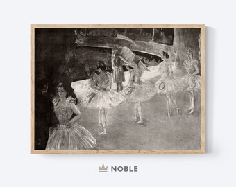 Vintage ballerinamålning, presentidé för dansare, baletttryck, balettkonst, dansaremålning, barnrum för flickor, fransk inredning, digital nedladdning