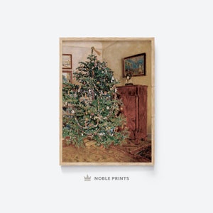 Vintage Weihnachtsbaum Kunst, druckbar, Weihnachten Wandkunst, Weihnachtsdekor, Vintage Winter Kunst, Neutral, Urlaub Print, sofortiger Download