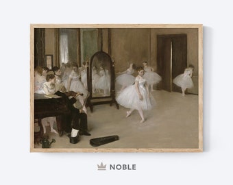 Ballet Class Oil Painting, Vintage Ballet Print, Fine Art Wall Decor, Ballerina Wall Decor, Dancer Gift, Girls Nursery, Digital Download