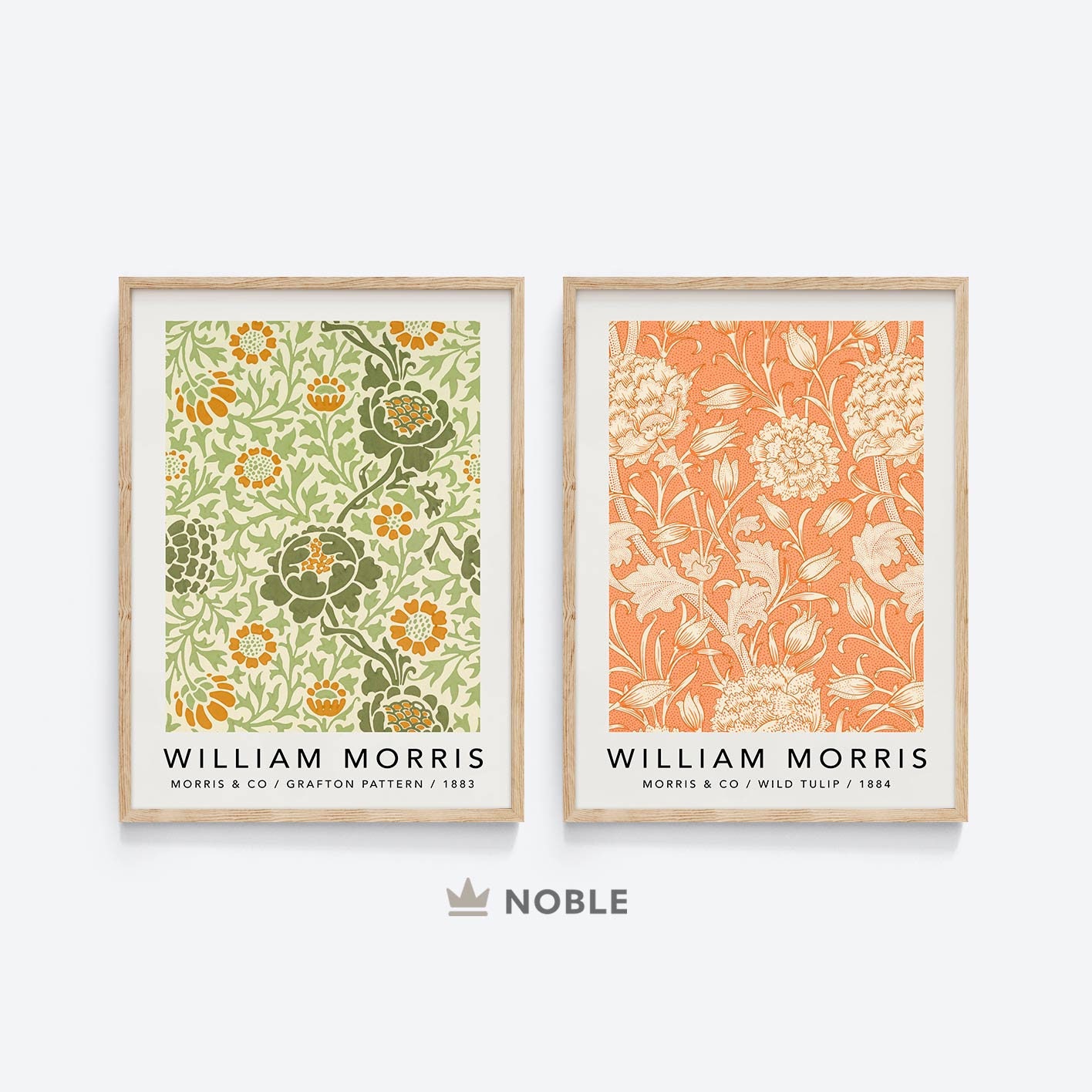 Set of 8 William Morris Art Prints, Gallery Wall Set, Textile