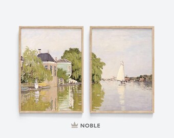 Vintage Sailboat Painting, Set of 2 Prints, Printable, Sailboat Print, 2 Piece Wall Art, Sailboat Wall Art, Ocean Wall Art, Digital Download