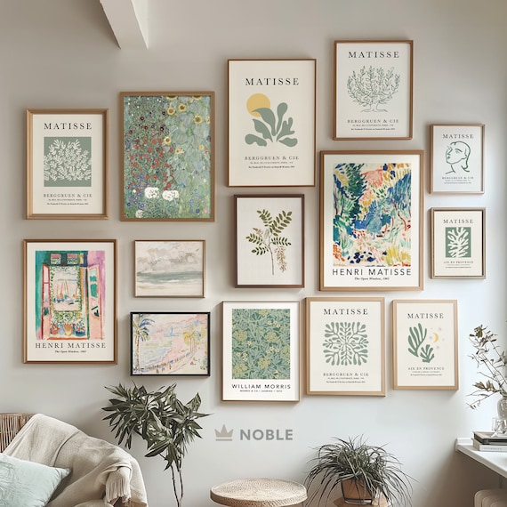 Vintage Gallery Wall Set of 18, Green Gallery, Eclectic Gallery Set, Modern Decor, Mega Bundle Neutral Trendy, Digital Download Prints