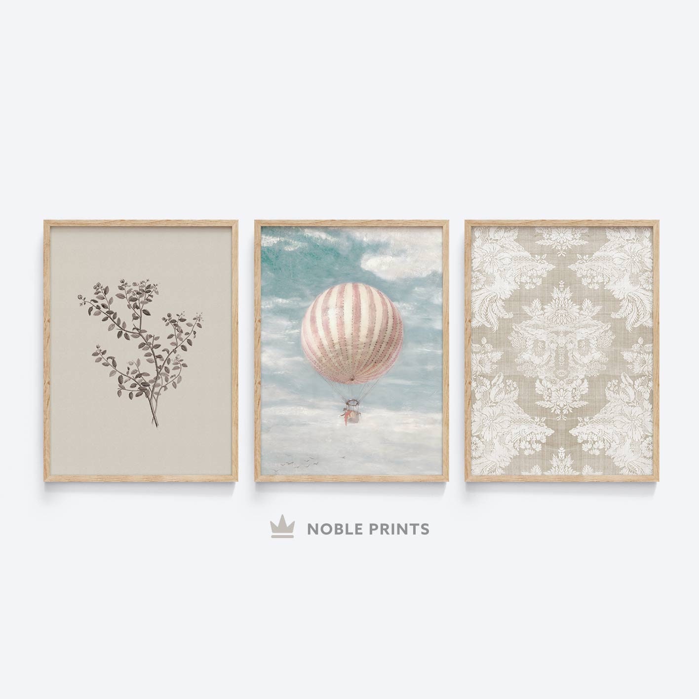 Vintage Nursery Gallery Wall Art Set of Six, Printable Wall Art, Girls ...