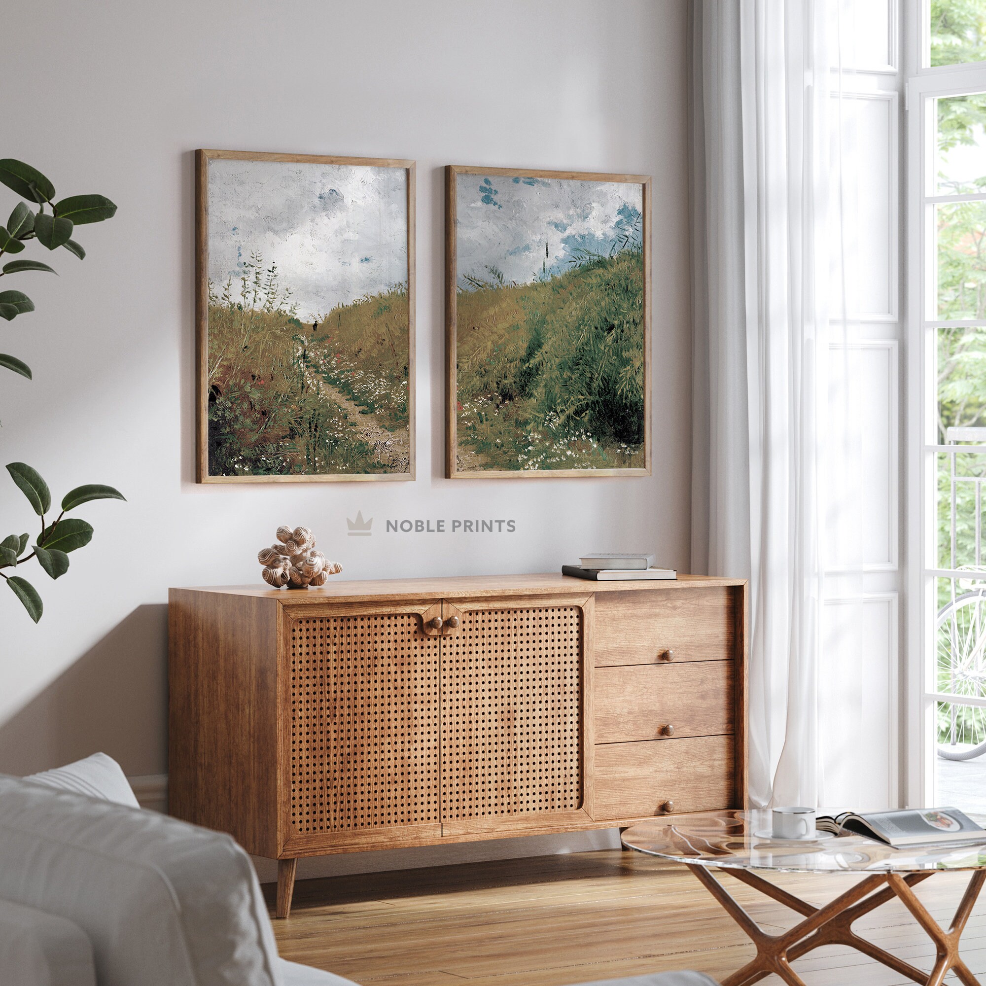 Vintage Meadow Paintings, Printable, Set of 2 Prints, Countryside ...