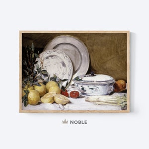 Vintage Kitchen Print, Kitchen Wall Decor, Vintage Lemons Decor, Vintage Still Life Painting, Farmhouse Wall Art, Digital Download
