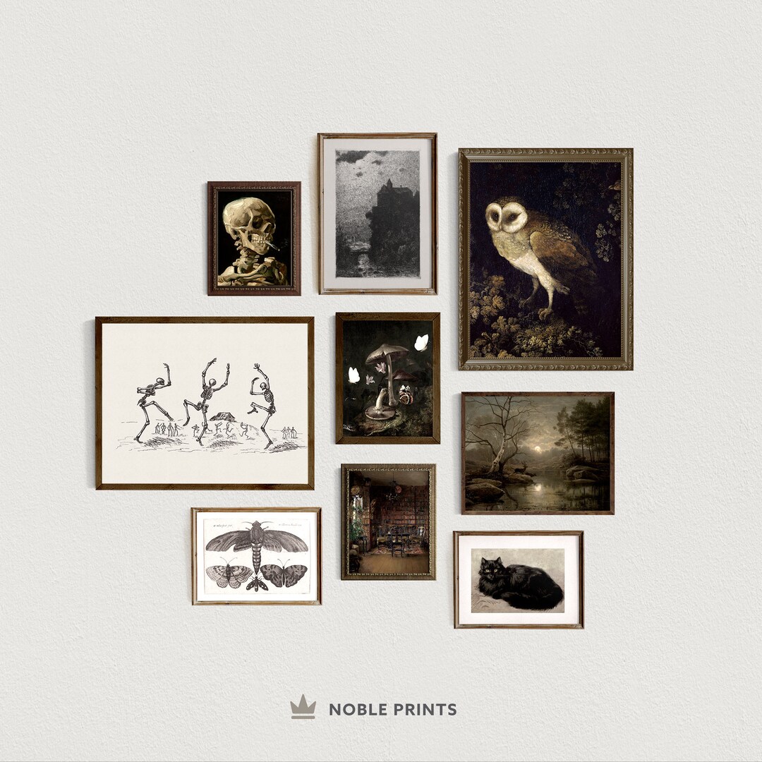 Vintage Dark Moody Gallery Wall, Digital Prints, Dark Academia Wall Art ...