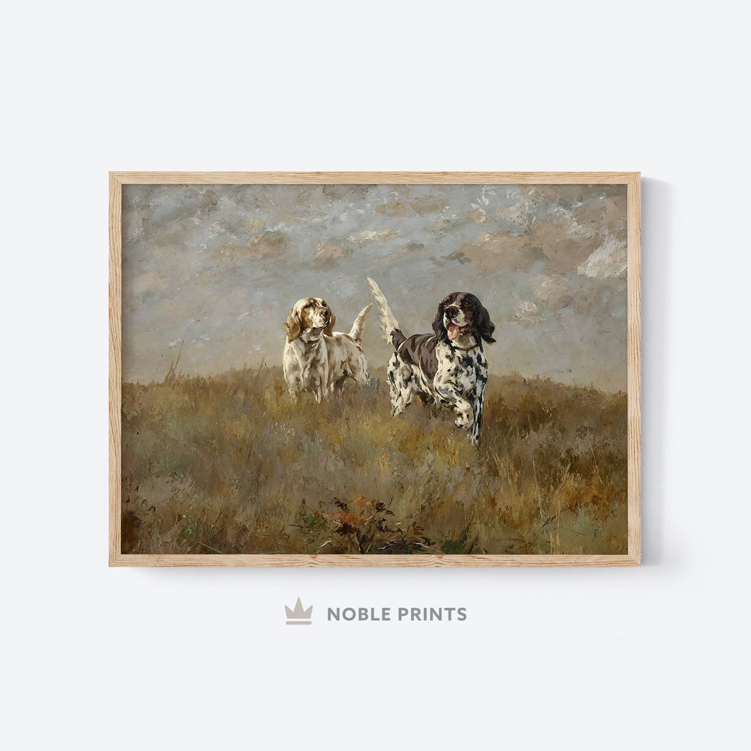 Vintage Dog Painting, Printable Wall Art, Dog Wall Decor, Antique ...