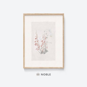 Antique Floral Print, Printable, Vintage Botanical, Country Decor, Digital Download