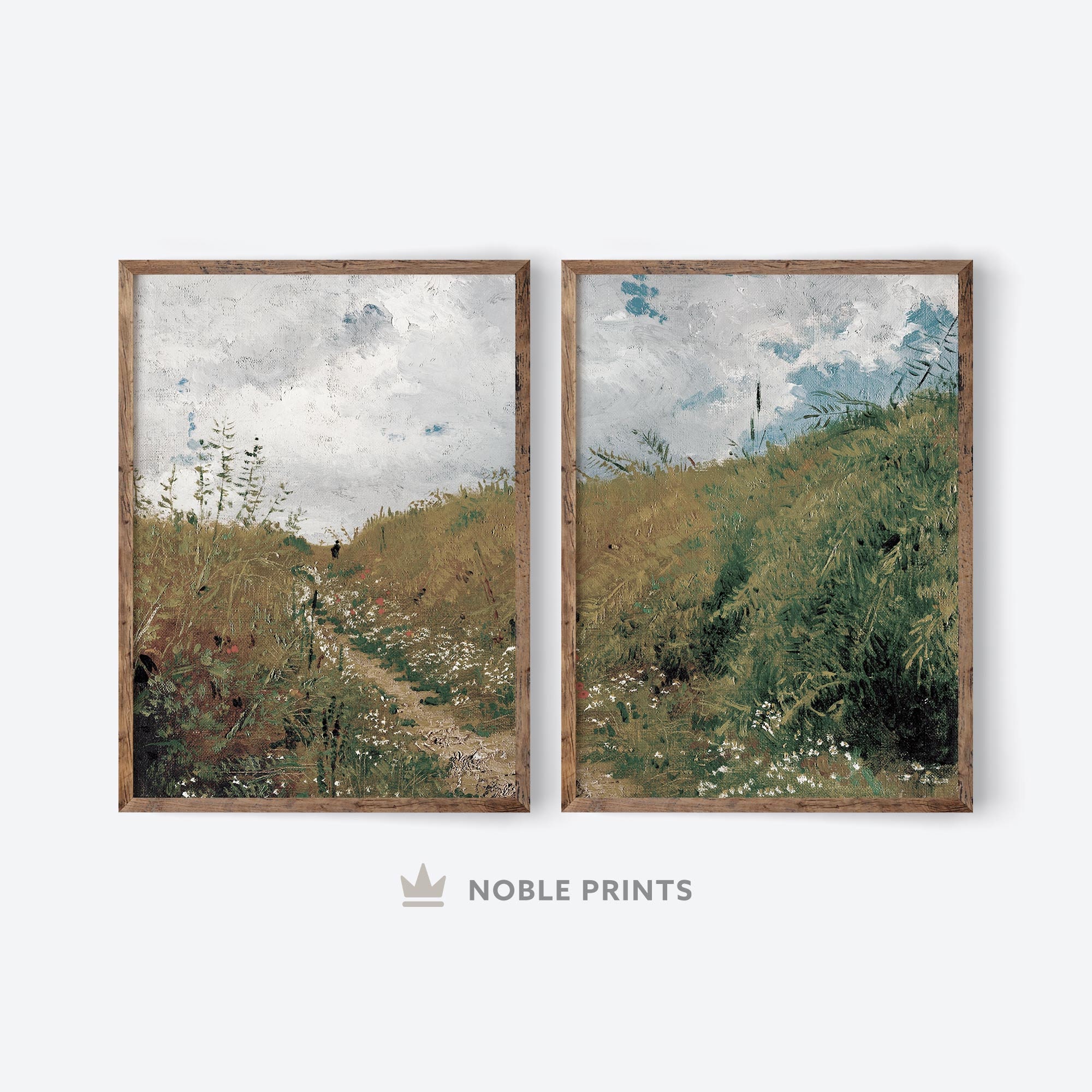 Vintage Meadow Paintings, Printable, Set of 2 Prints, Countryside ...