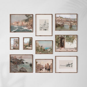 Italy Wall Art Vintage Gallery, Digital Downloads, Gallery Wall Set, Set of 10, Mediterranean Wall Art, Italian Gifts, Antique Prints