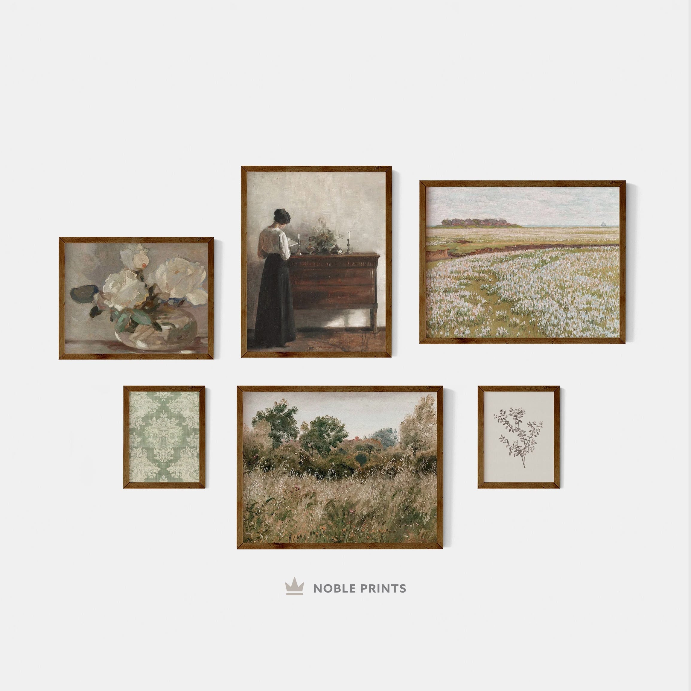 Vintage Gallery Wall Art Set, Printable, Rustic Artwork, Digital ...