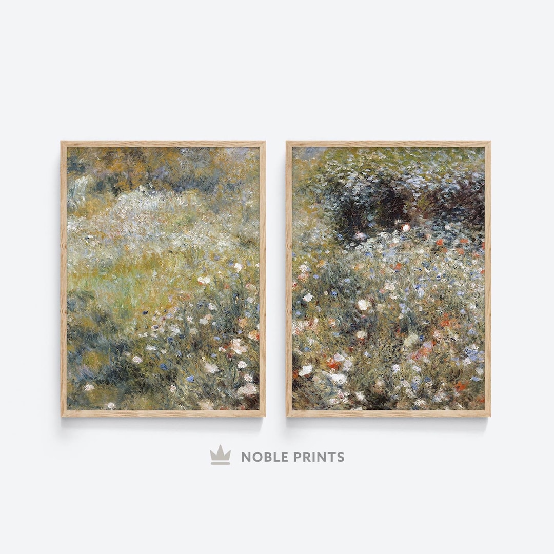 Summer Meadow Landscape Painting, Set of 2, Printable, Summer Garden ...