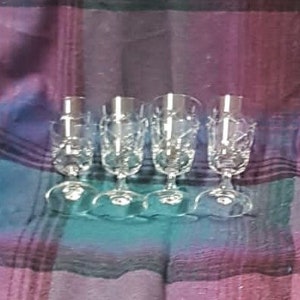 4 x Vintage 50ml Tutbury Lead Crystal Liqueur Glasses