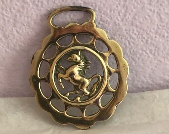 Vintage Unicorn Cast Horse Brass