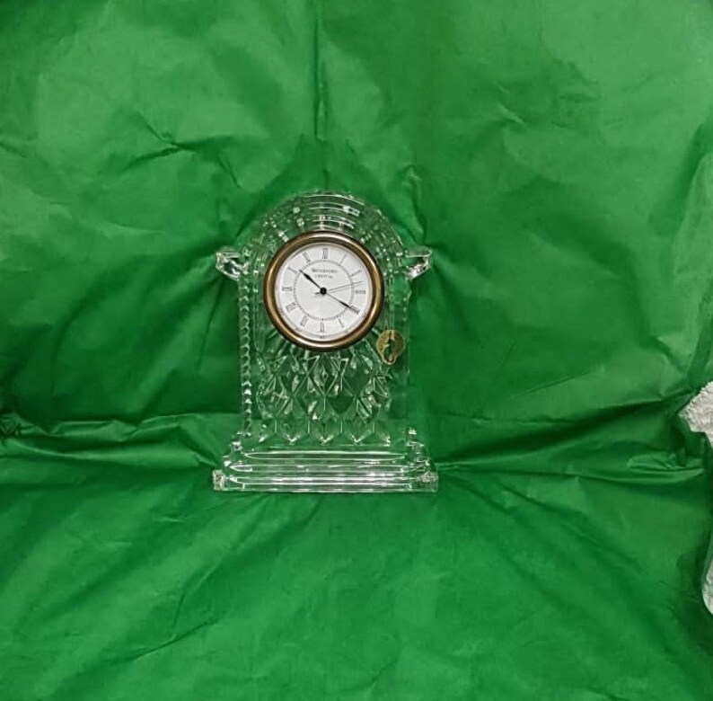 Large Vintage Waterford Crystal Mantle Clock Lismore Cut Etsy