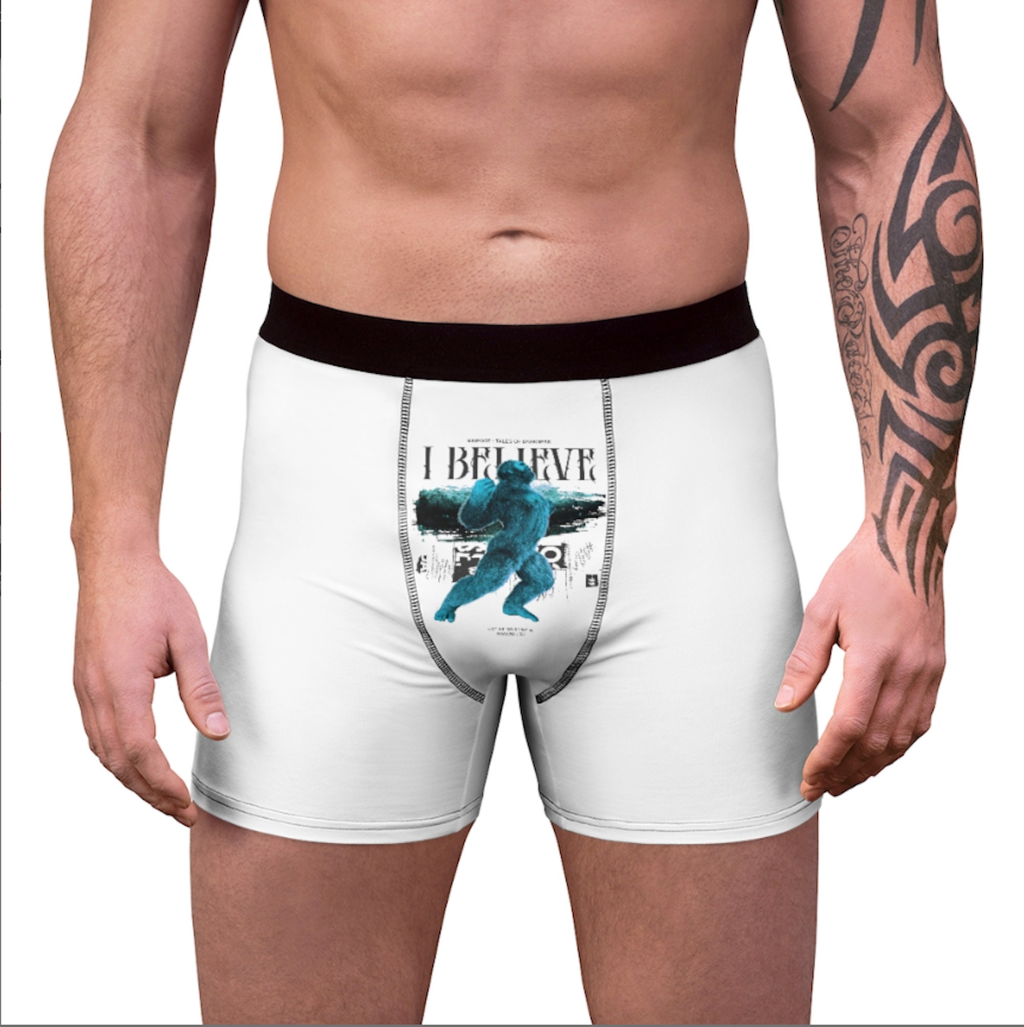 Toast & Jammies Mens Yeti Sasquatch Abominable Snowman Underwear Boxers  Boxer Briefs S Blue at  Men's Clothing store