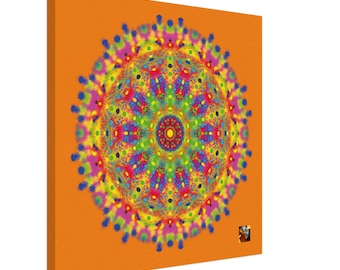 Mandala painted with light colors - "Earth" - Canvas Print - 50 x 50 cm